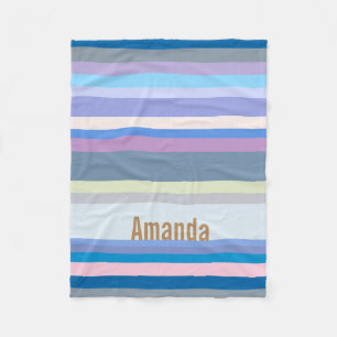 Monogrammad Grönt/Grått/Beige/Rosa/Lila/Blue Fleecefilt