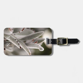 Monogrammad Grönt med brun spets Bagagebricka