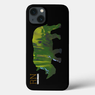 monogrammad grönt rhino