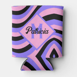 Monogrammad Groovy rosa & lila psychedelic black