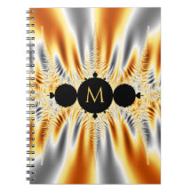 Monogrammad Guld Silver Metallic Fractal
