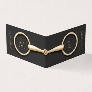 Monogrammad Guld Snaffle Bit Horse Industry Visitkort