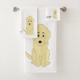Monogrammad Gult Goldendoodle Hund design
