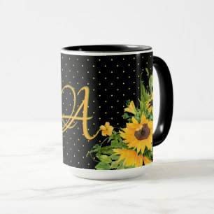Monogrammad Gult Grått Decor Mugg