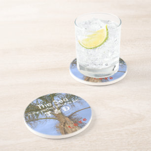 Monogrammad Handflatan Träd Drink Coasters Underlägg