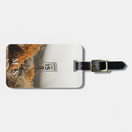 Monogrammad hastighetsgräns 15 tecken Golden Sageb Bagagebricka