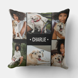 Monogrammad hund Photo Collage Kudde