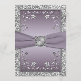 Monogrammad inbjudan till Blommigt av plommon och 
