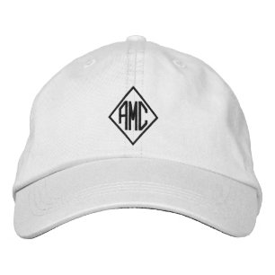 Monogrammad initialer Black anpassningsbar 3 brev Broderad Keps