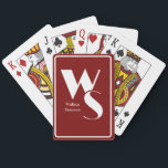 Monogrammad Initialer Namn Red & White-spelare Casinokort<br><div class="desc">Lägg till lite personlig fläkt till nästa spelkväll med de här monogrammade pokerspelkorten i rött och vitt för anpassadet. Oavsett om du är värd för en vänskaplig turnering, planerar en reklamfest eller presenterar ett kortspel i älskare, så är dessa unika kort det perfekt som du kan markera. Varje däck har...</div>