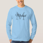Monogrammad inledande Manar ljusblå Brev Namn T Shirt<br><div class="desc">Monogrammed Initial Brev Namn Manar ljusblå Elegant Trendig för monogrammed grundläggande Långärmad T-Shirt.</div>