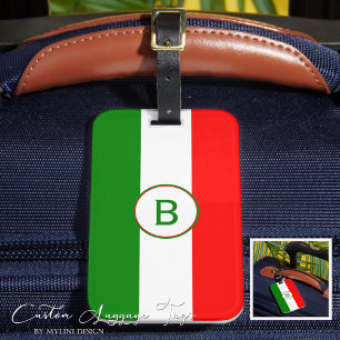 Monogrammad Italienska Flagga Bagagebricka