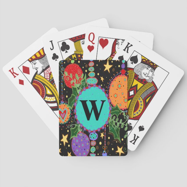 Monogrammad jul Ornament "Inspirivitet" Casinokort (Baksidan)