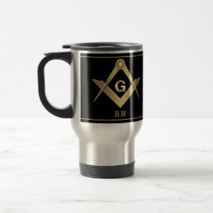 Monogrammad klassruta och kompass resemugg