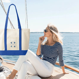 Monogrammad kontrast för segling Boat Life Ring Tygkasse
