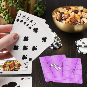 Monogrammad lila Art Deco-design Casinokort