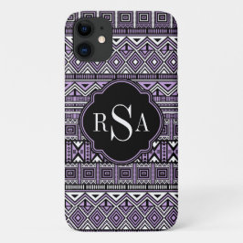 Monogrammad Lila Black Tribal Mönster