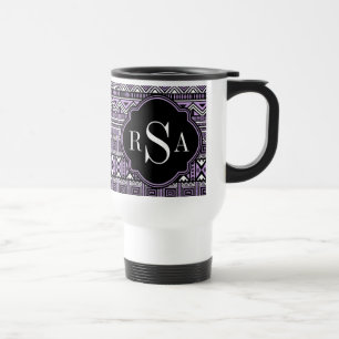 Monogrammad Lila Black Tribal Mönster Resemugg