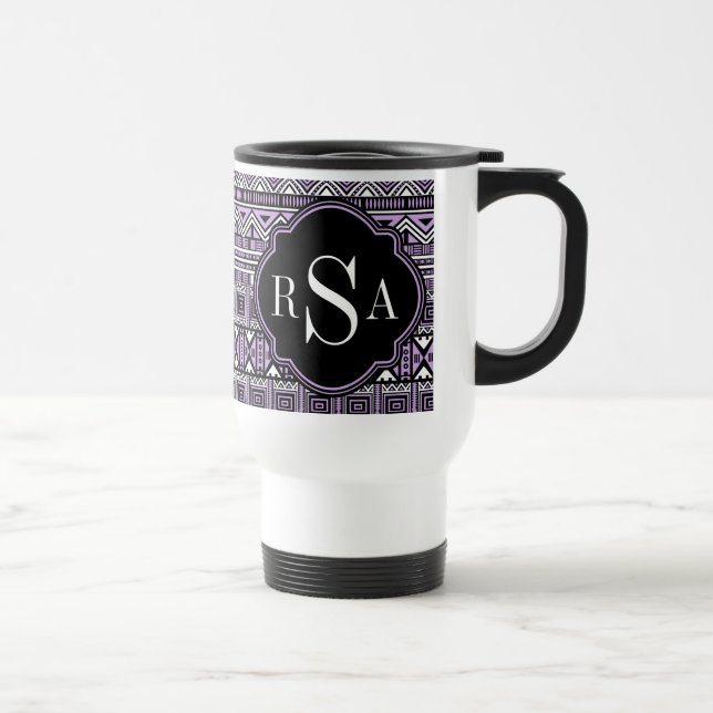 Monogrammad Lila Black Tribal Mönster Resemugg (Höger)
