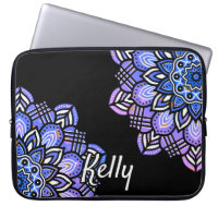 Monogrammad Lila, Black & White Mandala Mönster