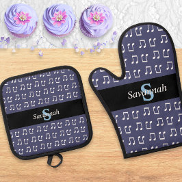 Monogrammad Lila Musical Patterned Musik noter