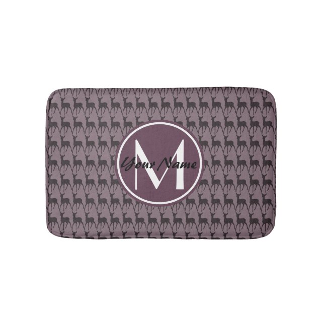 Monogrammad Lila Violet Hjort N2 Badrumsmatta (Framsidan)