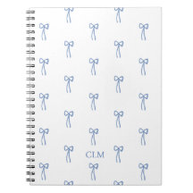 Monogrammad Little Bow Blue-anteckningsbok