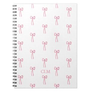 Monogrammad Little Bow Rosa Anteckningsbok