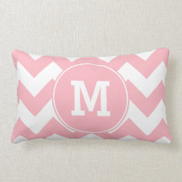 Monogrammad Ljus rosa Zigzag Mönster Lumbarkudde