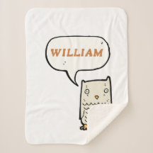 Monogrammad lustig hand plockade lilla uggla