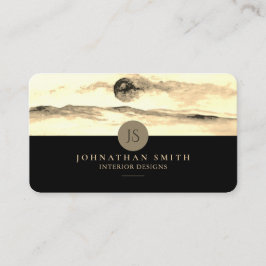 Monogrammad Luxury Golden Landcape Social Media Visitkort