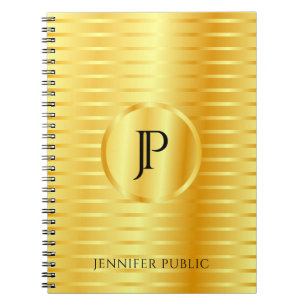 Monogrammad Mall Faux Guld Metallic-utseende Anteckningsbok