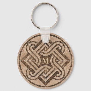 Monogrammad Marble Ornament Keychain Nyckelring