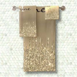 Monogrammad metallisk 14 kB-Glitter med Guld