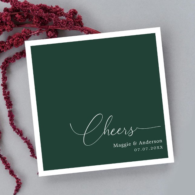 Monogrammad Minimalism: Cheers to Lycklig par Pappersservett (Monogrammed Minimalism: Cheers to the Happy Couple Napkins)