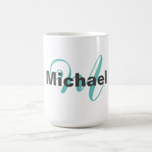 Monogrammad, minimalistisk, vanlig modern kaffemugg