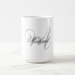 Monogrammad, minimalistisk, vanlig modern kaffemugg