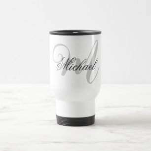 Monogrammad, minimalistisk, vanlig modern resemugg