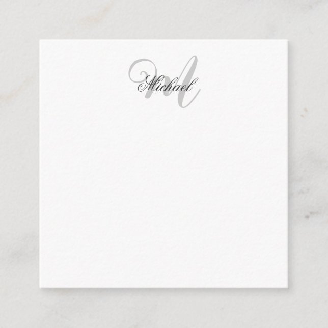 Monogrammad, minimalistisk, vanlig modern tilläggskort (Framsida)
