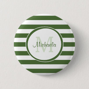 Monogrammad Modern Broad Forest Grönt Rand Knapp
