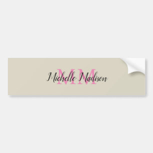 Monogrammad Modern Calligraphy Namn Initialer Bildekal