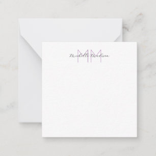 Monogrammad Modern Handwrite Namn Initialer Anteckningskort