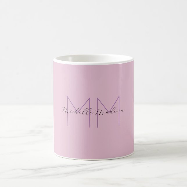 Monogrammad Modern Handwrite Namn Initialer Kaffemugg (Center)