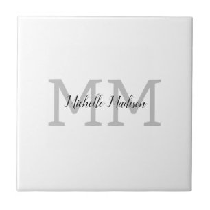Monogrammad Modern Handwrite Namn Initialer Kakelplatta