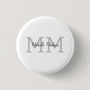 Monogrammad Modern Handwrite Namn Initialer Knapp
