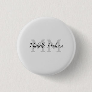 Monogrammad Modern Handwrite Namn Initialer Knapp