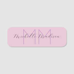 Monogrammad Modern Handwrite Namn Initialer Namnbricka