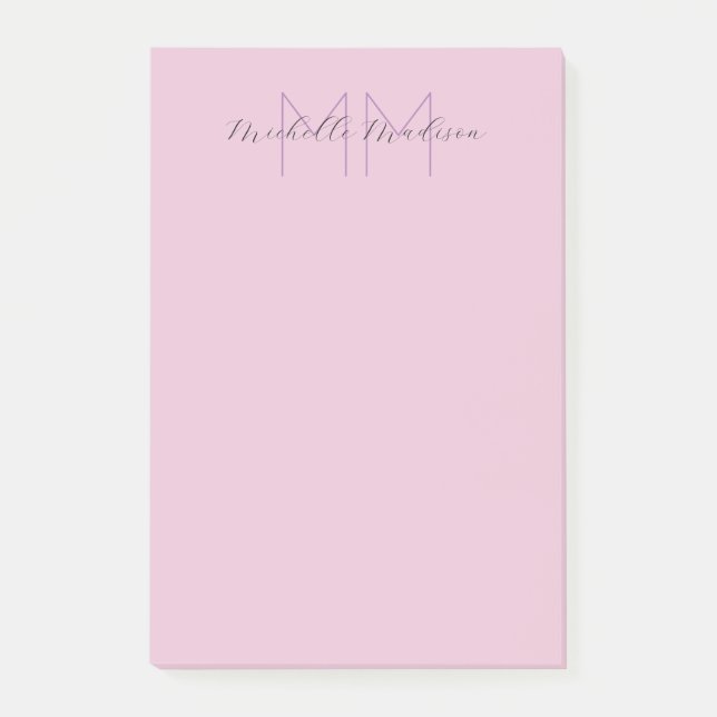 Monogrammad Modern Handwrite Namn Initialer Post-it Block (Framsida)
