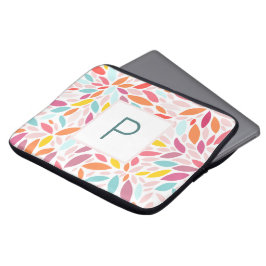 Monogrammad Modern Löv Mosaic i Vibrant Pastels Laptop Fodral