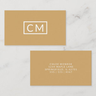 Monogrammad Modern Minimal Senard-Gult Visitkort
